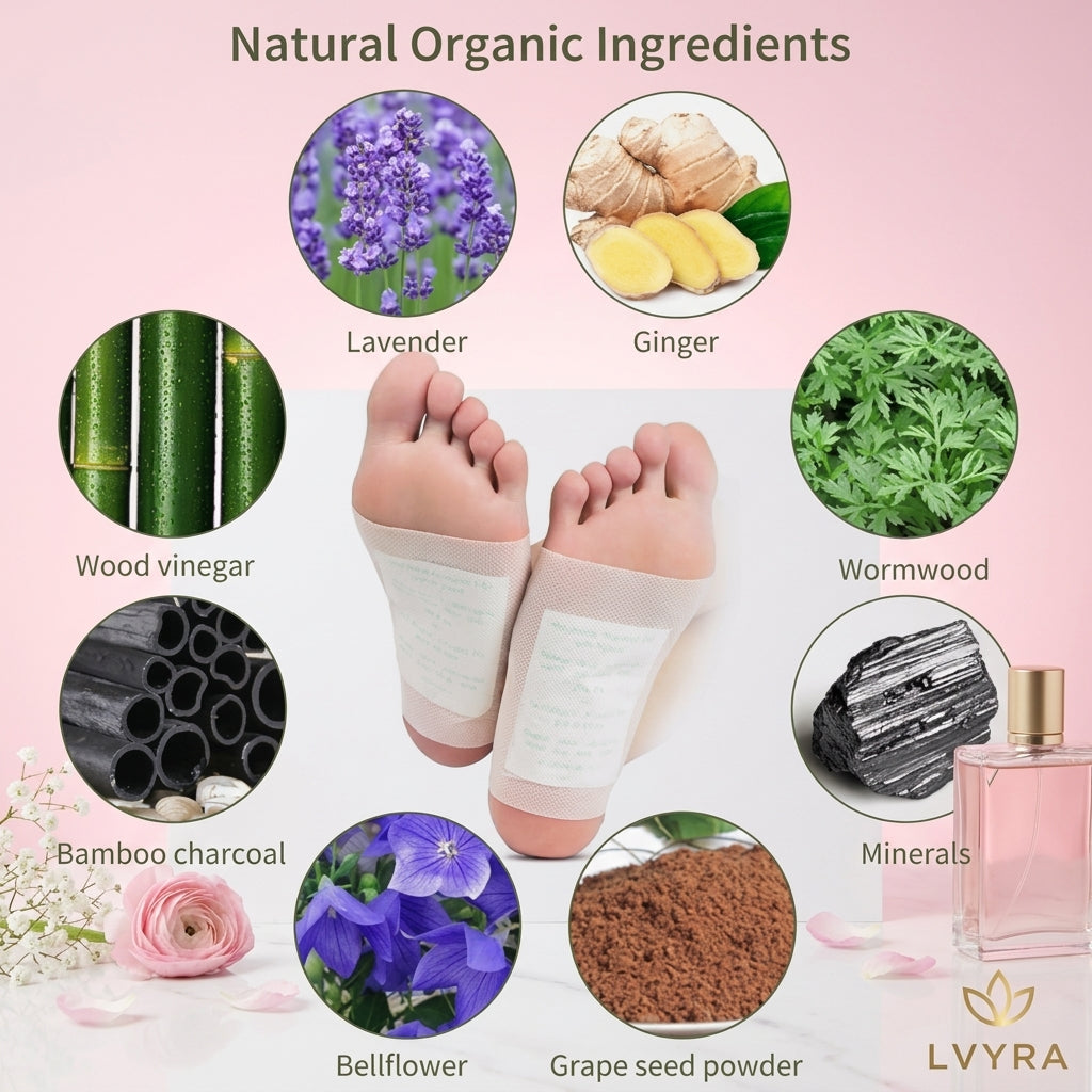 Kiyome Kinoki Detox 10 Pcs Foot Pads – Pain-Free Cleansing Patches for Night Detox, Stress Relief & Body Toxin Removal – Improves Circulation & Vital Organ Support