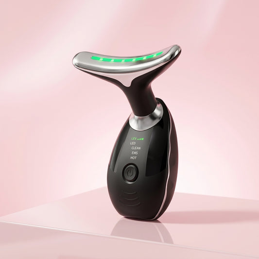 Face & Neck Massager – Anti-Wrinkle Skin Tightening Device with LED Light Therapy & 45°C Heat