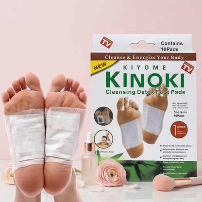 Kiyome Kinoki Detox 10 Pcs Foot Pads – Pain-Free Cleansing Patches for Night Detox, Stress Relief & Body Toxin Removal – Improves Circulation & Vital Organ Support
